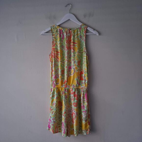 Lilly Pulitzer Challis Romper Sleeveless Floral Happy Place Yellow Women Size XS - Picture 5 of 16